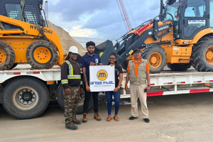 ANSA McAL Guyana team with the equipment ahead of its deployment to support relief efforts in Venezuela.